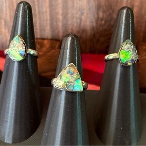 Boulder Opal Rings (3) Sterling Silver 925